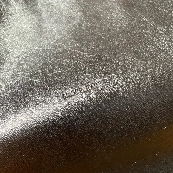 Pars Unum black leather Carbon bucket tote sling bag backpack luxe made in Italy - Picture 10 of 16